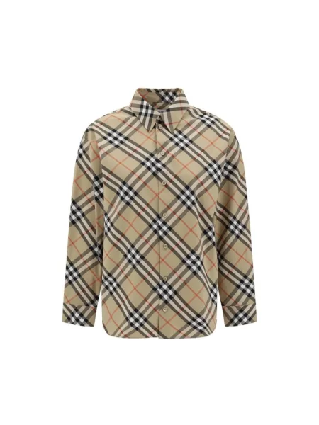 Koszula Burberry w kratkę brązowa