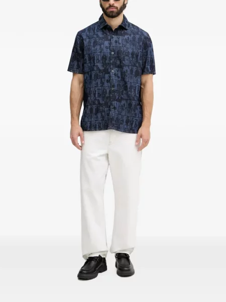 Scurt cămașă de blugi Armani Exchange albastru