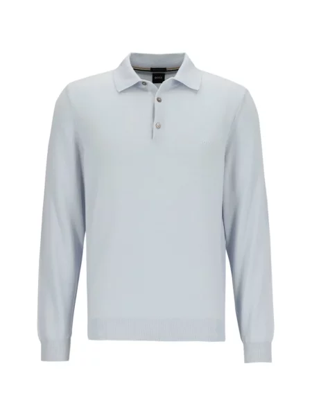 Lung tricou polo Boss albastru