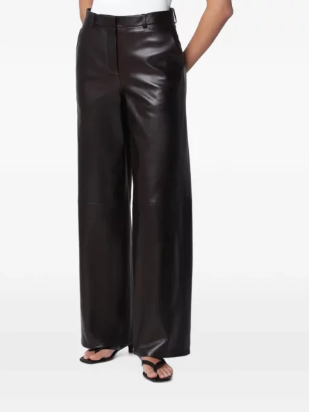 Pantaloni Nour Hammour din piele maro