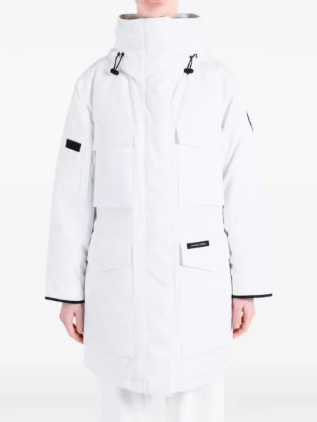 Palton Canada Goose cu glugă alb