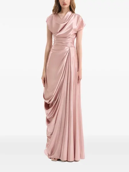 Rochie maxi Gemy Maalouf drapată roz