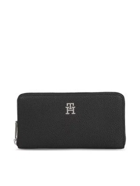 TOMMY HILFIGER Πορτοφόλι / ασημί μαύρο