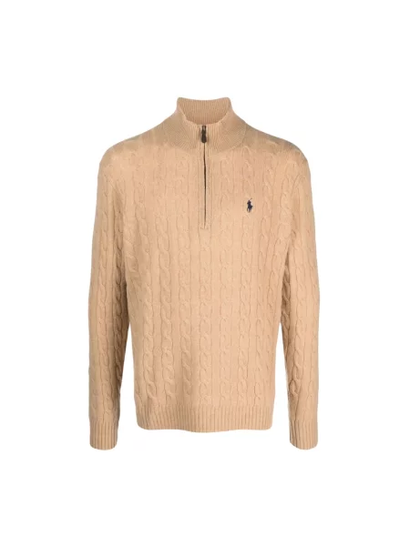 Bluza Polo Ralph Lauren z kaszmiru beżowa