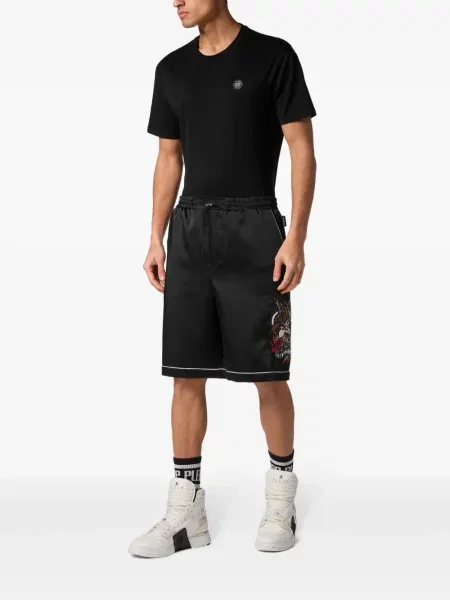 Raštuotos šortai Philipp Plein satino