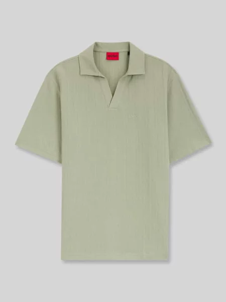 Koszulka polo o kroju relaxed fit z fakturowanym wzorem model DALIBO' Hugo zielona