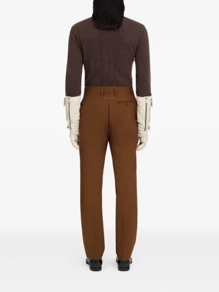 Pantaloni Mm6 Maison Margiela de lână maro