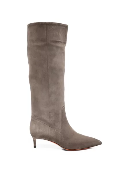 Botine Santoni din piele de căprioară gri