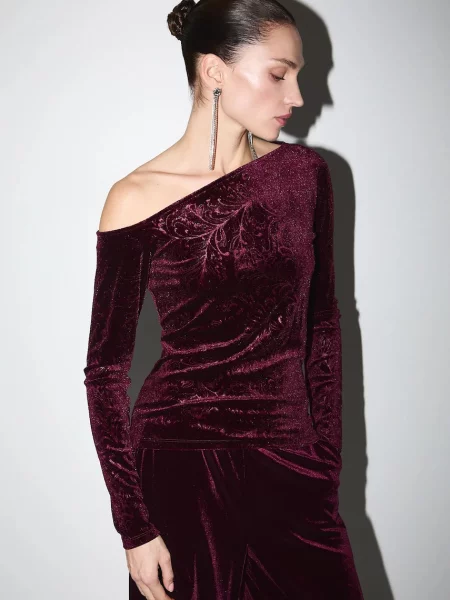 Блуза с дълги ръкави Medicine винено червено