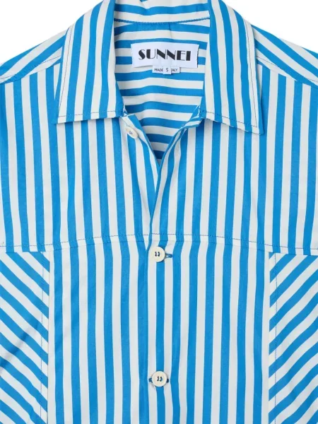 Rochie tip cămașă Sunnei cu dungi de costum albastru
