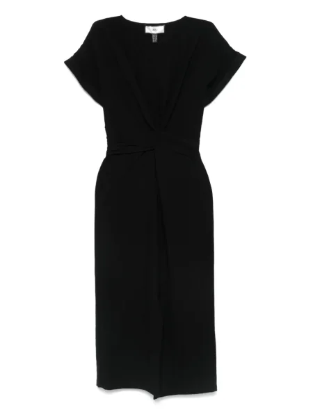 Rochie midi Nissa până la genunchi din poplin de costum negru
