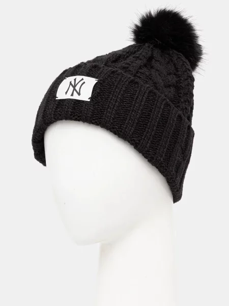 New Era Knit Medium Wmns MLB Cable Wide Beanie New York Yankees Black Universal negru