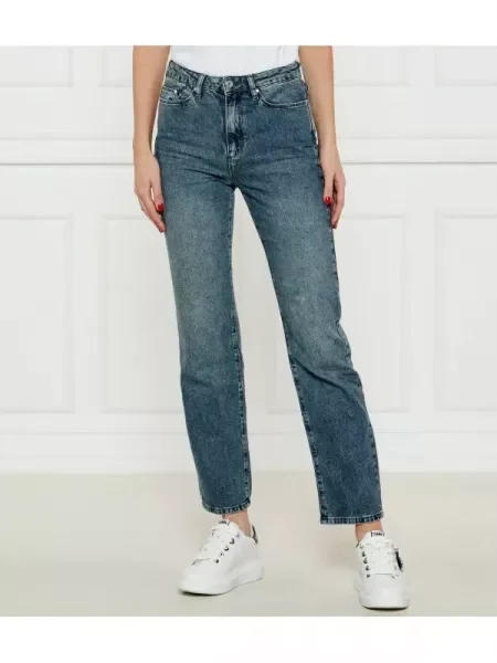 Karl Lagerfeld Blugi | Straight fit | high rise albastru