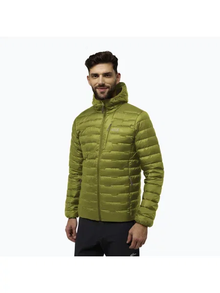 Geacă cu puf pentru bărbați Jack Wolfskin Passamani Down Hoody khaki green verde