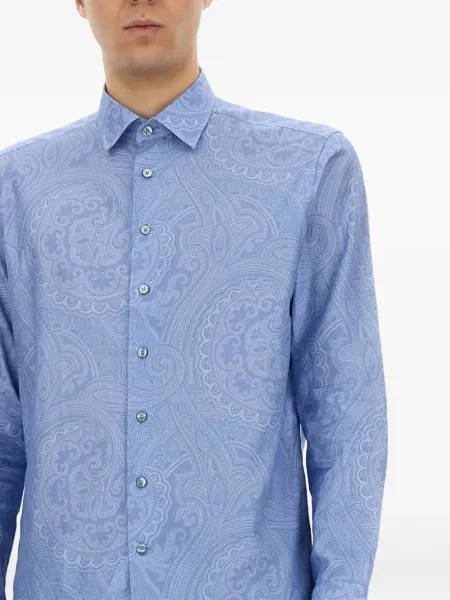 Cămașă Etro cu model paisley albastru