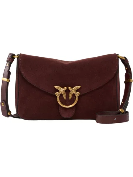 Semišová crossbody kabelka Pinko červená