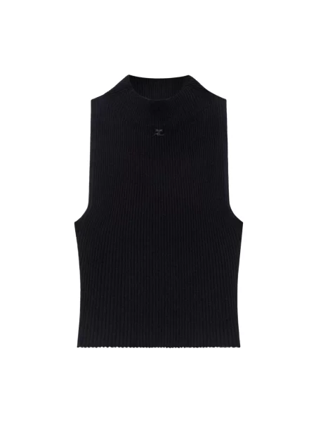 Top Courreges z logo czarny