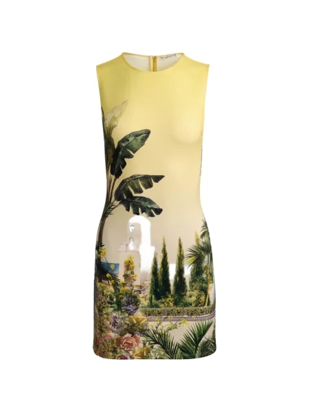Rochie mini Alice + Olivia cu imagine galben