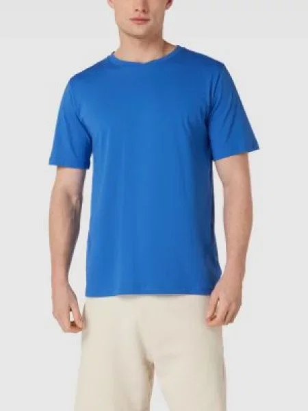 T-shirt z okrągłym dekoltem model ‘Hannes’ Schiesser niebieska