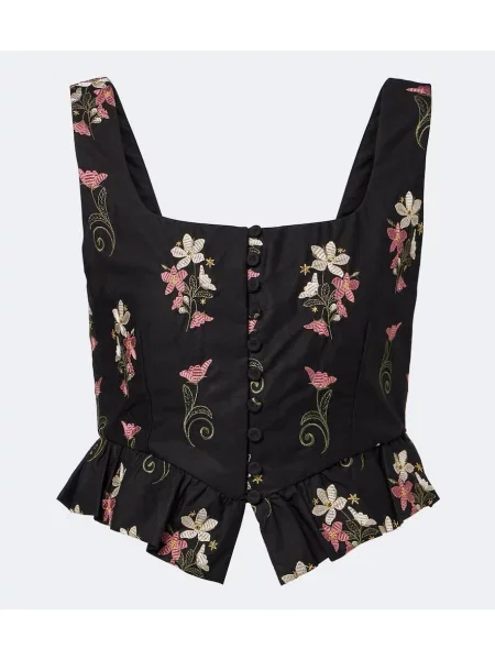 Top Agua By Agua Bendita din poplin negru