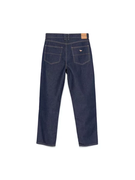Maison Kitsuné jeansy Straight Denim niebieskie