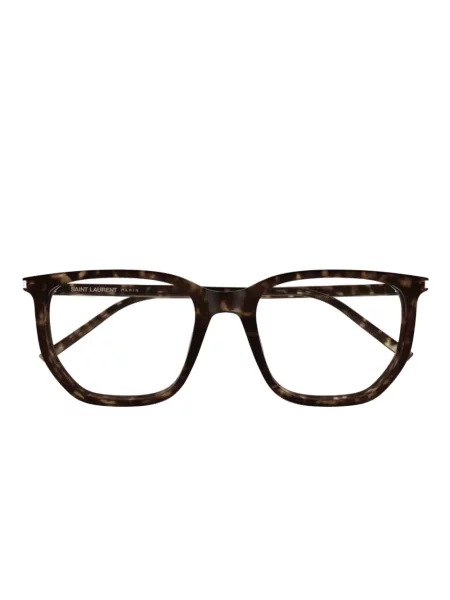 Ochelari de soare Saint Laurent Eyewear cu imprimeu geometric maro