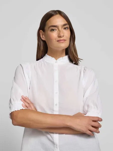Bluzka o kroju regular fit ze stójką model CALISTE' Soyaconcept biała