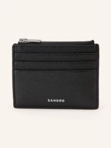 Sandro Etui Na Karty Saffiano schwarz czarny