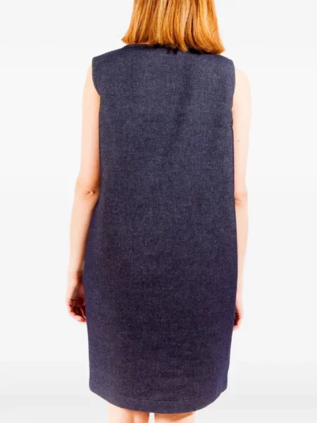 Rochie din denim Love Moschino cu funde albastru