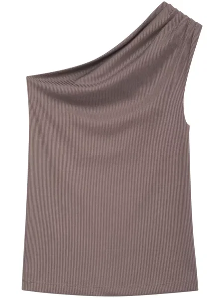 Top Anine Bing cu un umăr gol maro