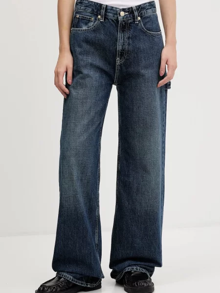 Traperice Tommy Jeans visoki struk plava