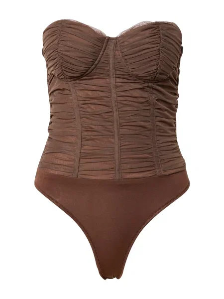 Misspap Tricou body ciocolatiu