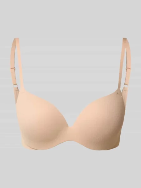 Biustonosz push-up o kroju regular fit z zapięciem na haftkę Magic Bodyfashion beżowy