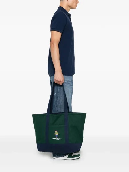 Μάλλινος κασκόλ Polo Ralph Lauren με κέντημα με μοτίβο ψαροκόκαλο μαύρο