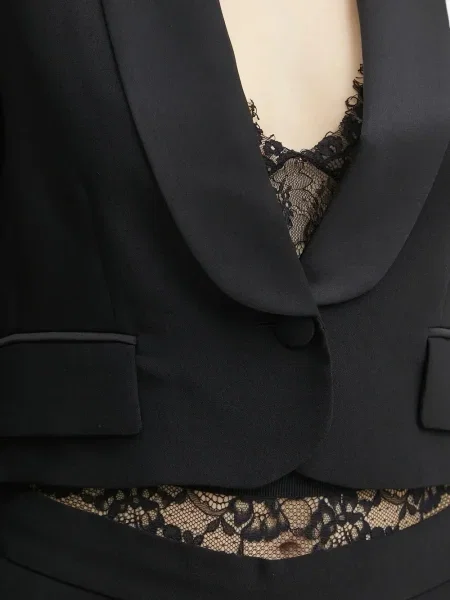 Geacă Ermanno Scervino din satin negru