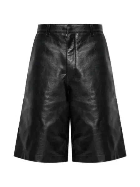 Pantaloni scurți Balenciaga din piele cu autograf negru
