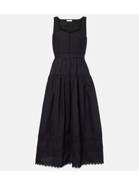 Obleka Ulla Johnson poplin črna