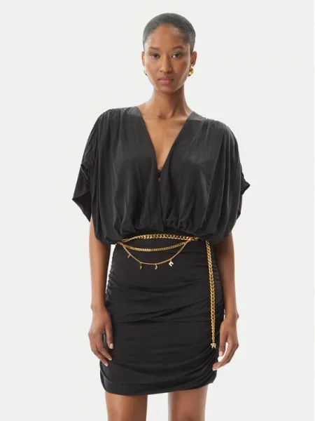 Elisabetta Franchi sukienka mini dopasowana czarny