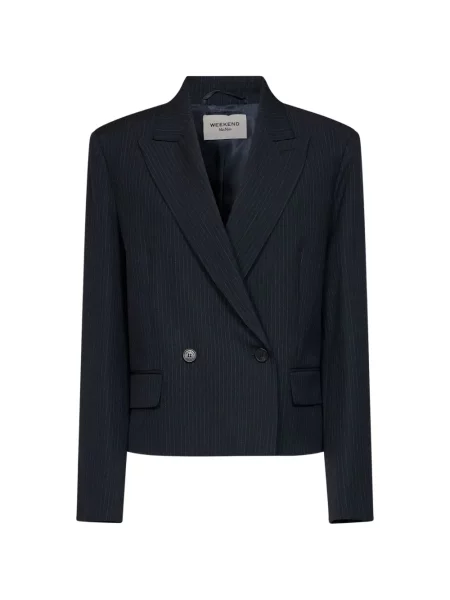 Sacou Weekend Max Mara cu două rânduri de nasturi albastru