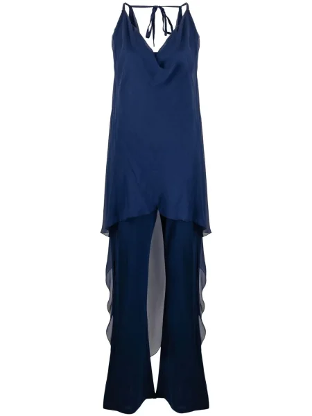 Gâtul glugii rochie Alberta Ferretti albastru