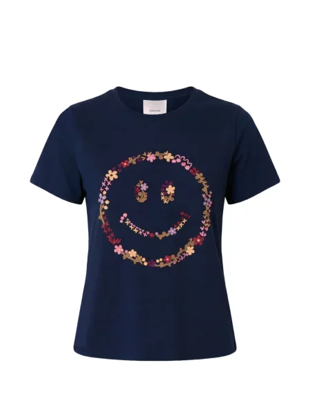 Tricou Cinq A Sept cu broderie albastru