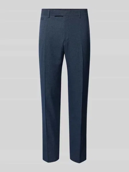Spodnie do garnituru o kroju slim fit z fakturowanym wzorem model Strellson granatowe