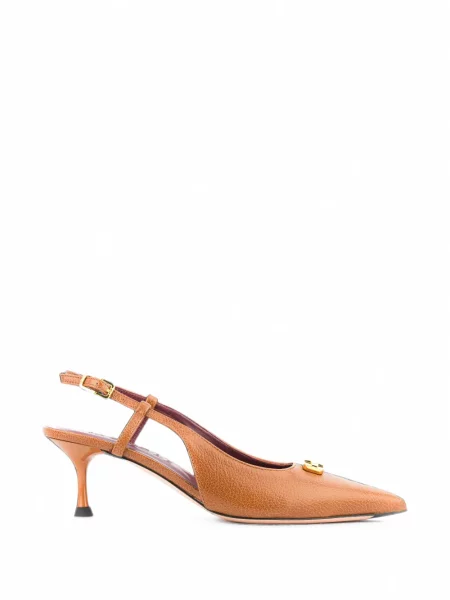 Pantofi cu toc Morobé slingback cu autograf maro