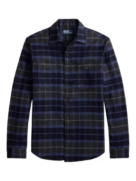 Czapka z daszkiem Polo Ralph Lauren w kratkę z twillu biznesowa niebieska