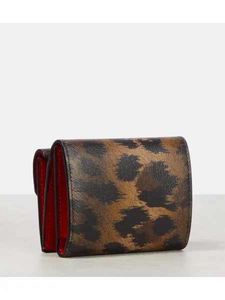 Usnjena denarnica Christian Louboutin s potiskom z leopardjim vzorcem