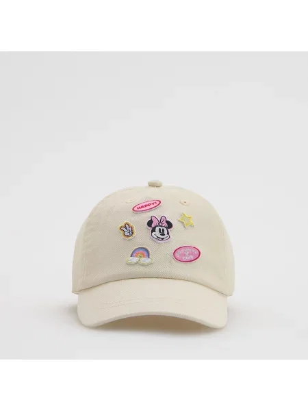Reserved Čepice s nášivkami Minnie Mouse krémová