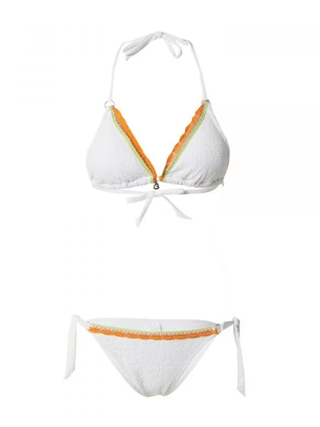 Banana Moon Costum de baie două piese verde stuf / mov orhidee / portocaliu / alb
