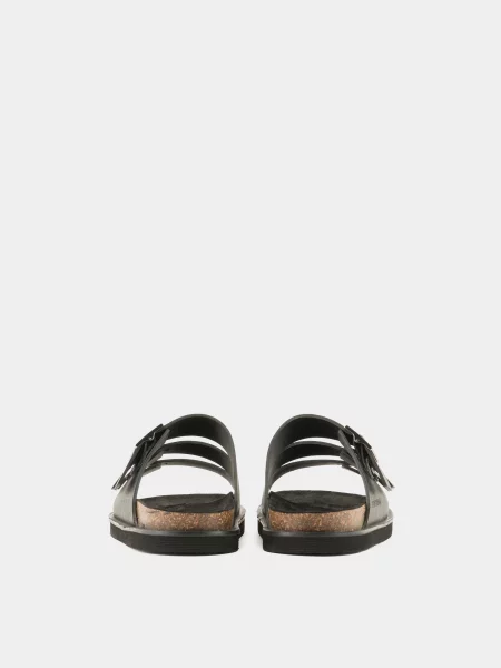 Кожаные шлепанцы Emporio Armani черные