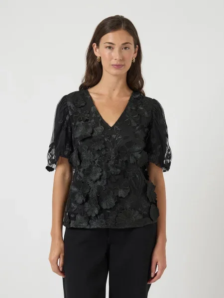 YAS Tricou YASFLOWERING' negru