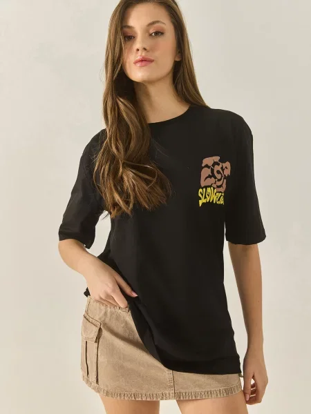 Bianco Lucci Tricou maro / galben negru